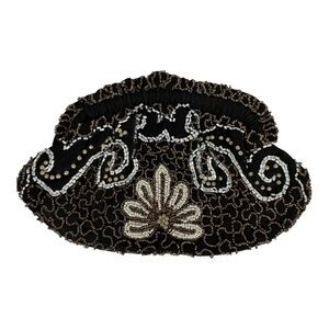 Elegant, Vintage Black Beaded‎ Clutch